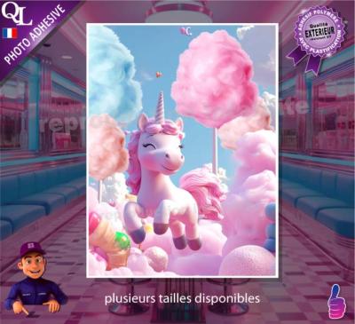 BARBE A PAPA poster autocollant licorne ref 1