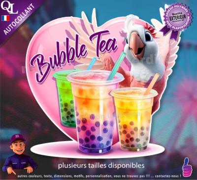 Autocollant BUBBLE TEA COEUR cacatoes 1