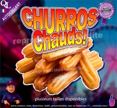 Autocollant CHURROS CHAUDS titre 2 