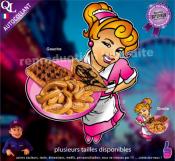 Autocollant SERVEUSE Snack Gaufre Crpe