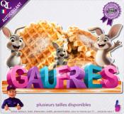 Autocollant GAUFRES LIEGEOISES titre 3D lapins sticker