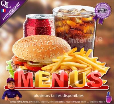 Autocollant MENUS titre 3D sticker