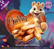 Autocollant CHURROS ou CHICHIS COEUR BOIS ecureuil 1