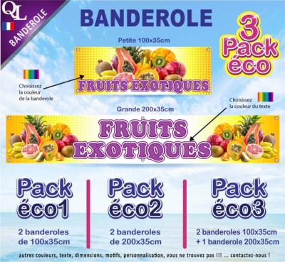 Banderole FRUITS EXOTIQUES Pack éco au choix