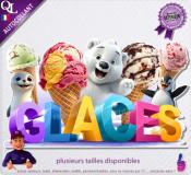 Autocollant GLACES BOULES titre 3D sticker