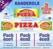 Banderole PIZZA à EMPORTER Pack éco au choix