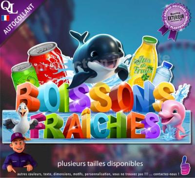 Autocollant BOISSONS FRAICHES titre 3D orque sticker