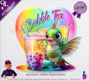 Autocollant BUBBLE TEA COEUR colibri 1