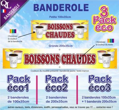 Banderole CAFE THE CHOCOLAT Pack éco au choix