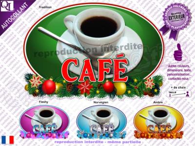 Sticker autocollant CAFE DECOR NOEL résistant UV