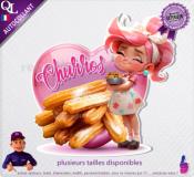 Autocollant CHURROS COEUR fillette 1
