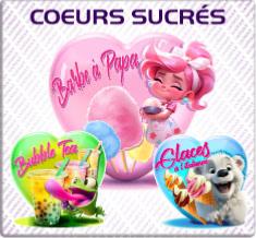 Autocollant Coeurs Snack Sucr