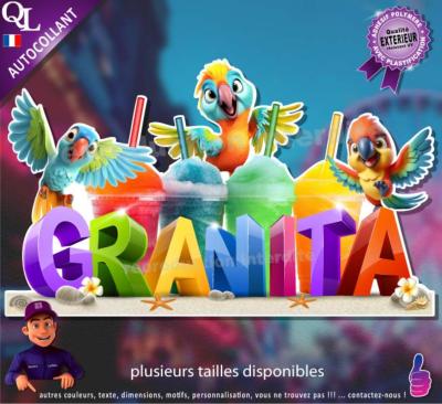Autocollant GRANITA TITRE 3D PERROQUETS sticker