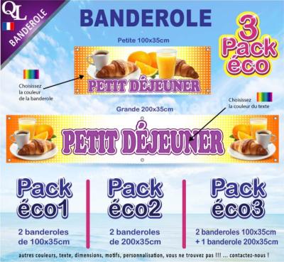 Banderole PETIT DEJEUNER Pack éco au choix