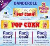 Banderole POP CORN Pack éco au choix