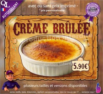 Autocollant CREME BRULEE affiche western indien