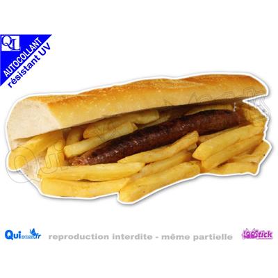 Autocollant AMERICAIN MERGUEZ FRITES