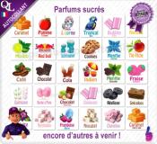 Etiquettes autocollantes illustrées PARFUMS Barbe à Papa