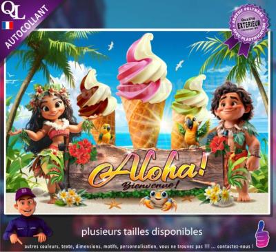 Autocollant ALOHA glace à l'italienne AFFICHE