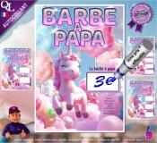 BARBE  PAPA LICORNE affichette zone prix effaable