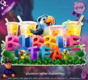 Autocollant BUBBLE TEA titre 3D toucan sticker
