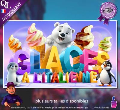 Autocollant GLACES ITALIENNE TITRE 3D BANQUISE affiche