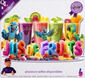 Autocollant JUS DE FRUITS titre 3D perroquets sticker