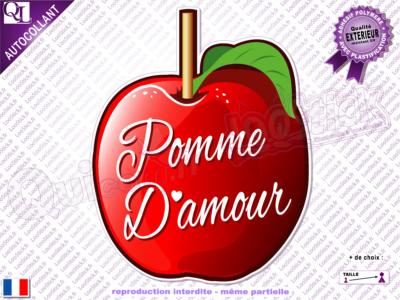 Autocollant POMME D'AMOUR dessin titre