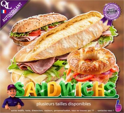 Autocollant SANDWICHS titre 3D sticker