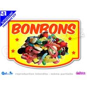 Autocollant BONBONS cadre 5 couleurs au choix