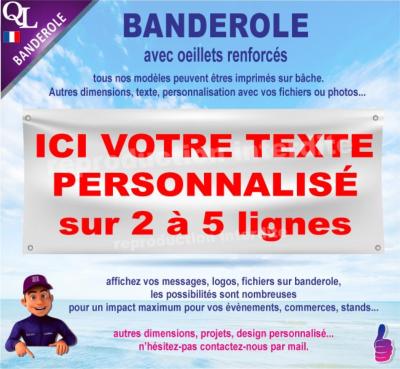 Banderole TEXTE Personnalisé plv stand (2-5 lignes)