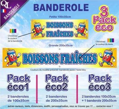 Banderole BOISSONS FRAICHES canette comique Pack éco au choix