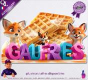 Autocollant GAUFRES TITRE 3D RENARD sticker