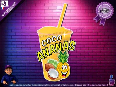 autocollant GRANITE parfum COCO ANANAS sticker