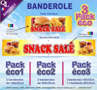 Banderole SNACK SALE Pack éco au choix