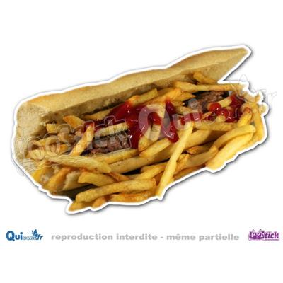 Autocollant Sandwich AMERICAIN Steak ketchup