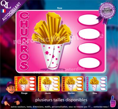 Autocollant affiche Tarifs CHURROS (ref2)