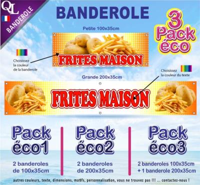 Banderole FRITES MAISON Pack éco au choix