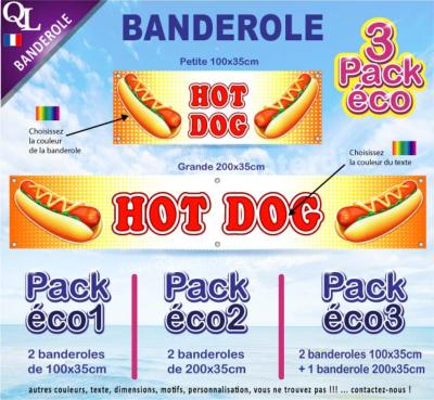 Banderole HOT DOG Pack éco au choix