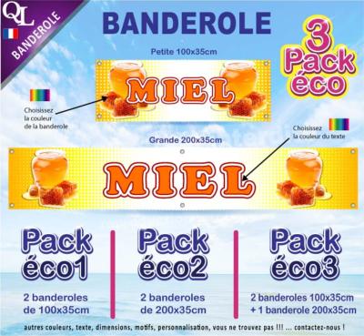 Banderole MIEL Pack éco au choix