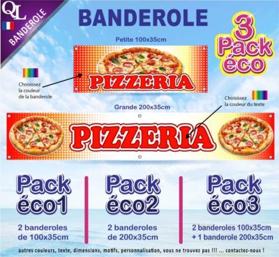 Banderole PIZZERIA Pack éco au choix