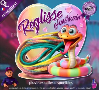 Autocollant REGLISSES AMERICAINS COEUR serpent 1