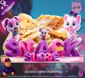 Autocollant SNACK SUCRE titre 3D chien chat sticker