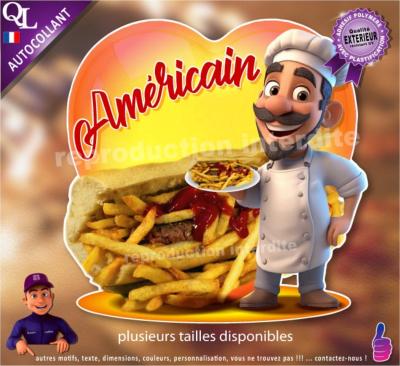Autocollant AMERICAIN COEUR chef 1