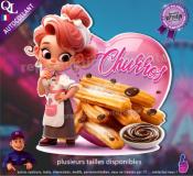 Autocollant CHURROS CHOCOLAT COEUR fillette 2