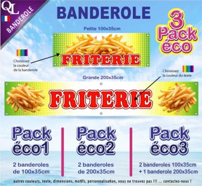 Banderole FRITERIE Pack éco au choix