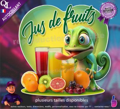 Autocollant JUS DE FRUITS COEUR caméléon 1