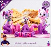 Autocollant SNACK SUCRE titre 3D chien chat sticker