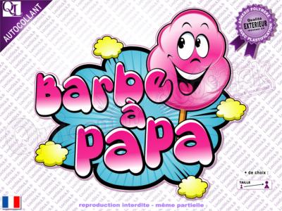 Sticker BARBE A PAPA bulle comique adhésif résistant UV