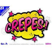 Sticker CREPES titre bulle comique rsistant UV